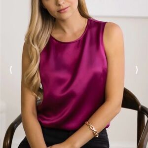 Ravella Women Giada Silk Shell Tank Size large.